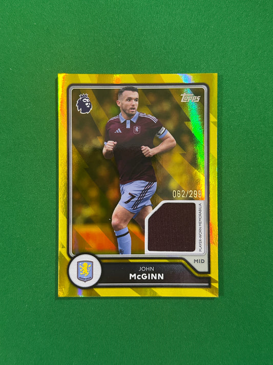 John McGinn Relic Yellow 062/299 — front