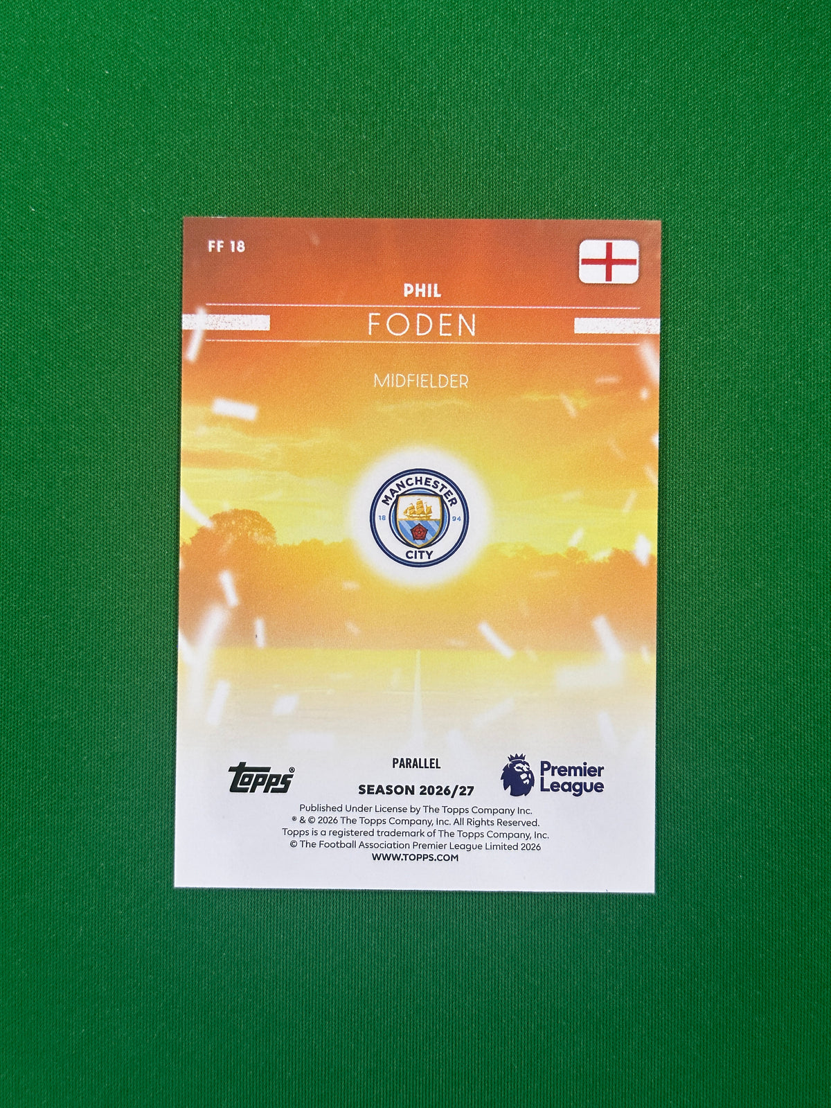 Phil Foden Flying the Flag Green 14/99 — back