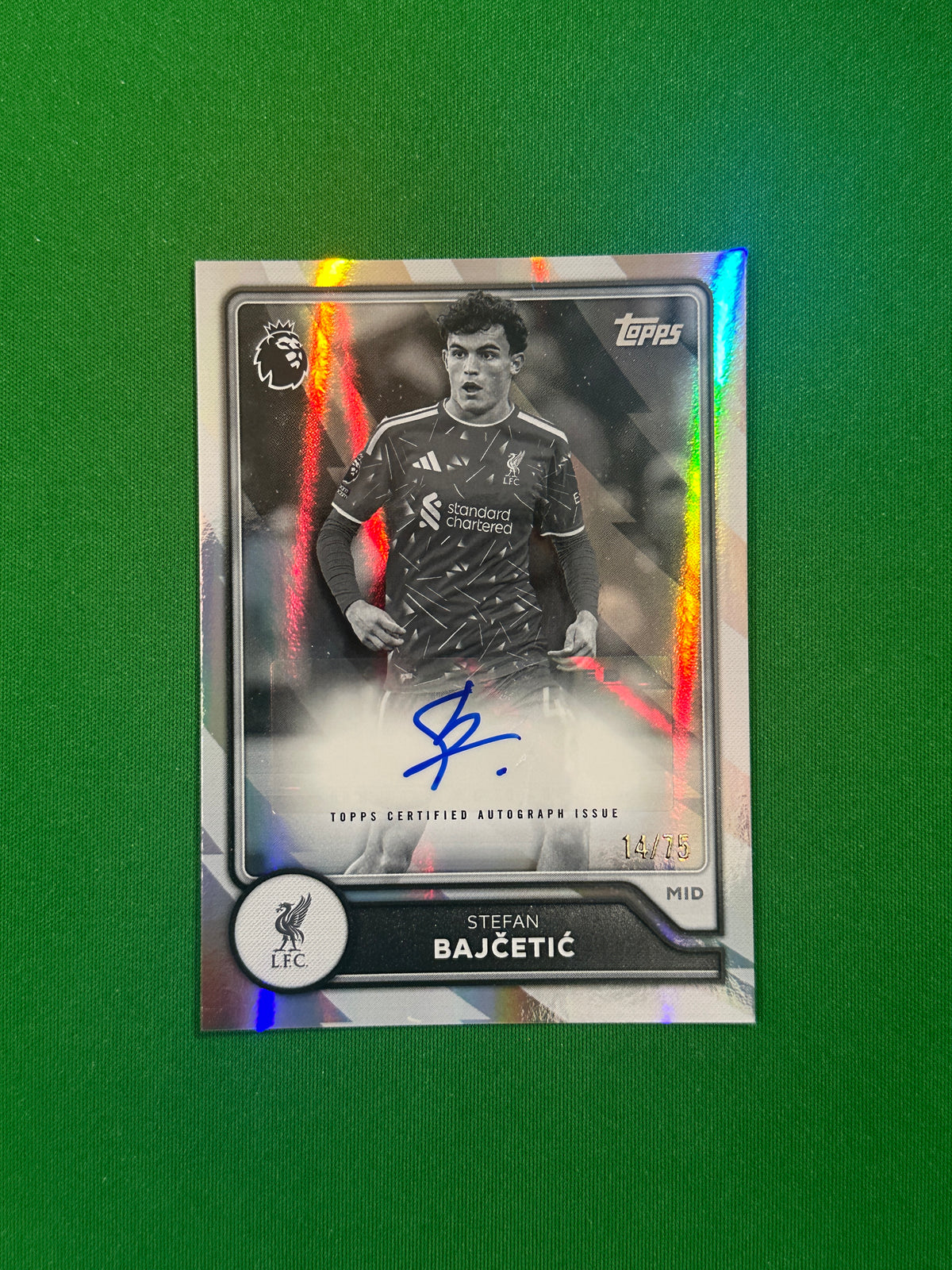 Stefan Bajčetić Autograph Black and White 14/75 — front