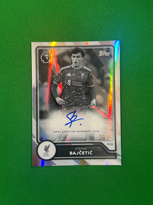 Stefan Bajčetić Autograph Black and White 14/75 — front