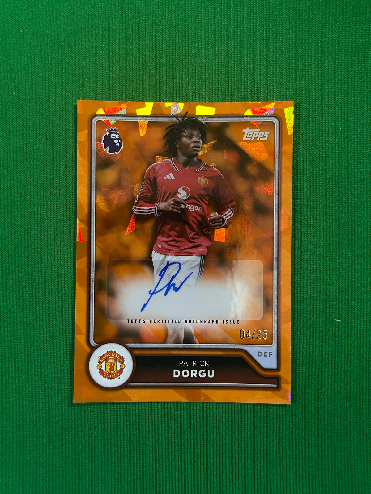Patrick Dorgu Autograph Orange 04/25 — front