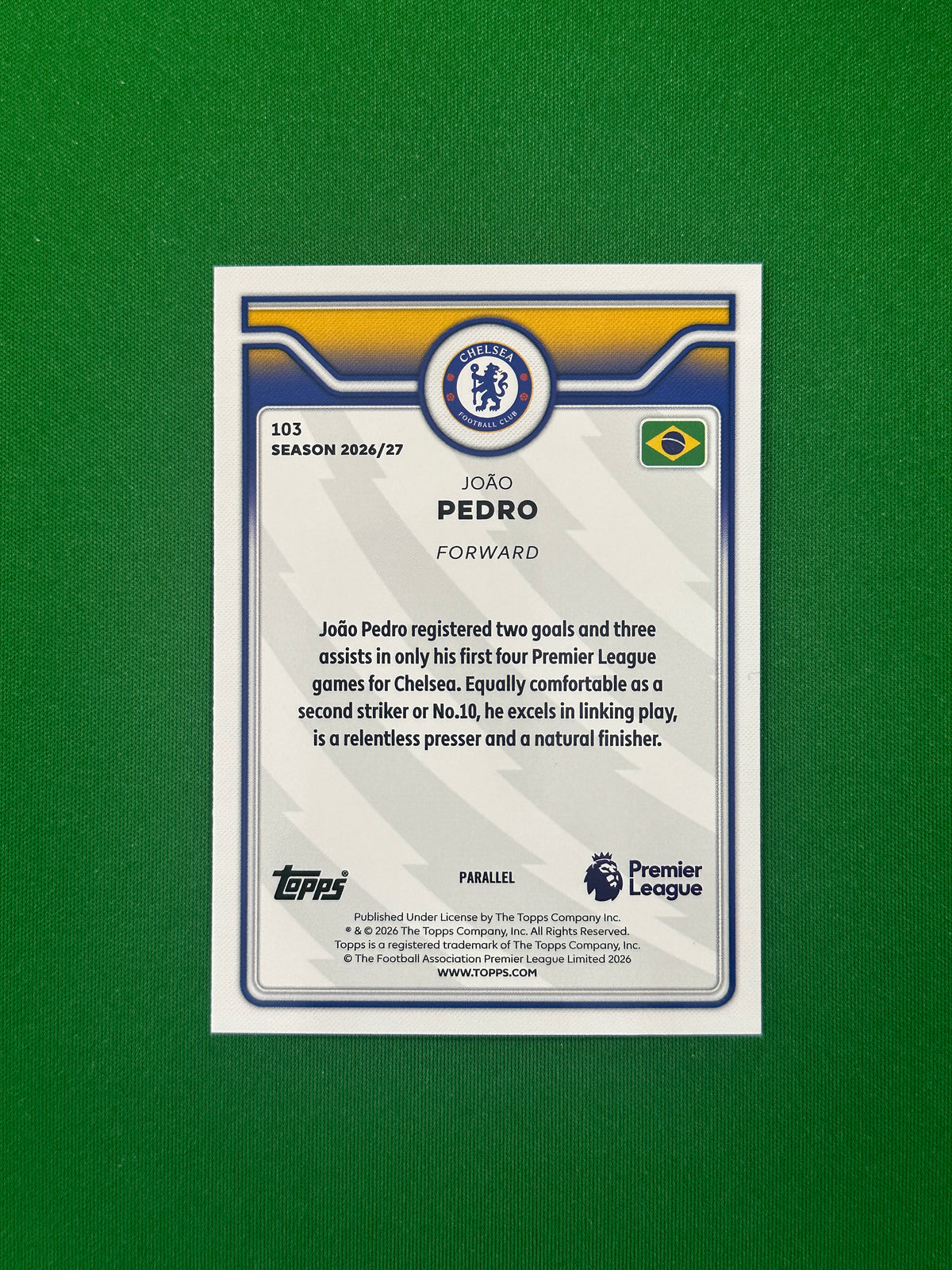 João Pedro Yellow 151/299 — back