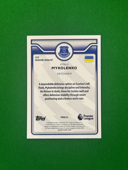Vitalii Mykolenko Yellow 189/299 — back