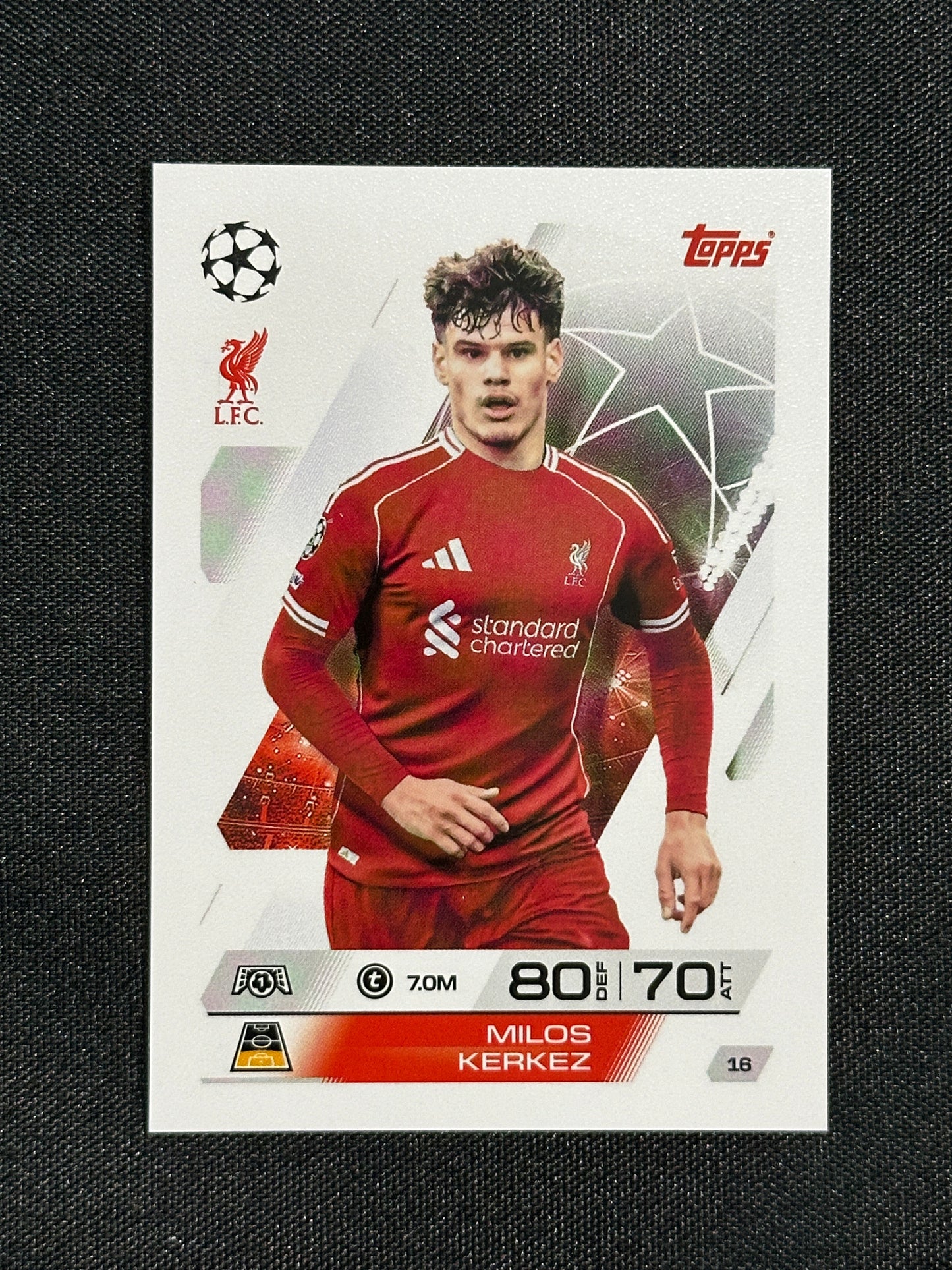 16 Milos Kerkez Liverpool Base - Topps Match Attax 2025/26