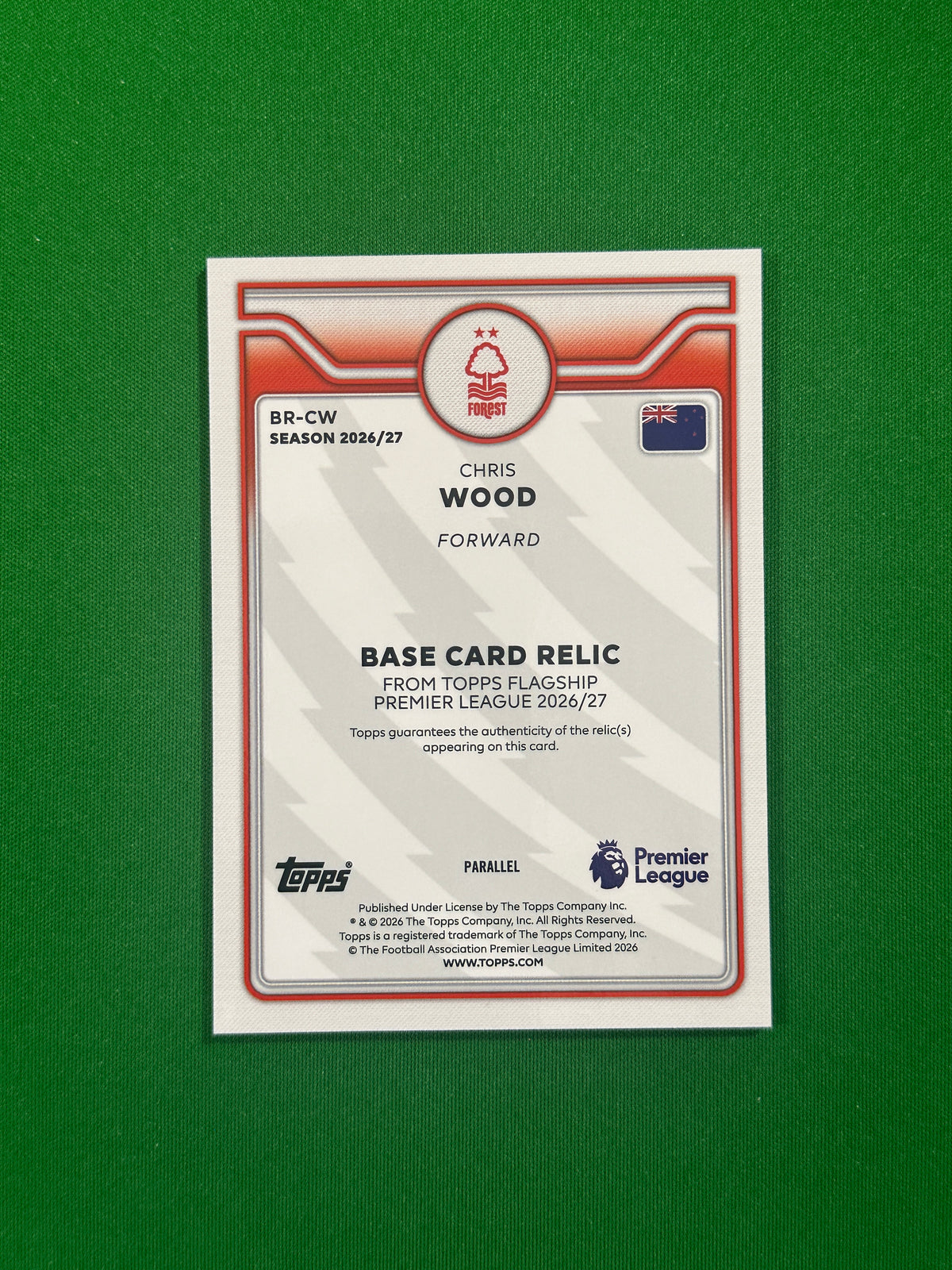 Chris Wood Relic Blue 077/150 — back