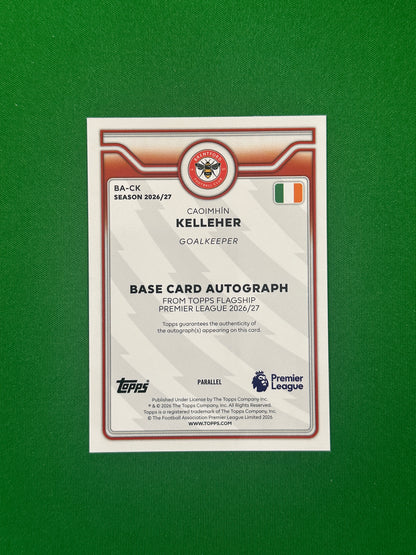 Caoimhín Kelleher Autograph Gold 09/50 — back