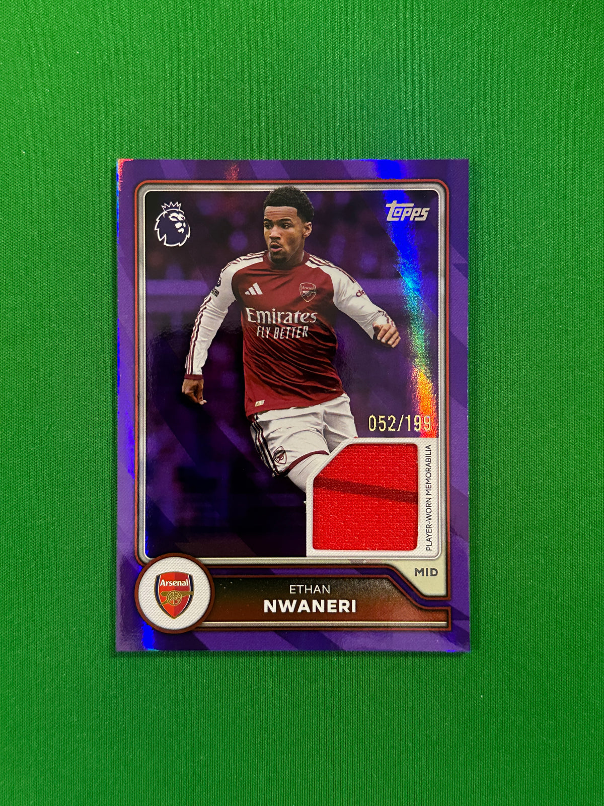 Ethan Nwaneri Relic Purple 052/199 — front