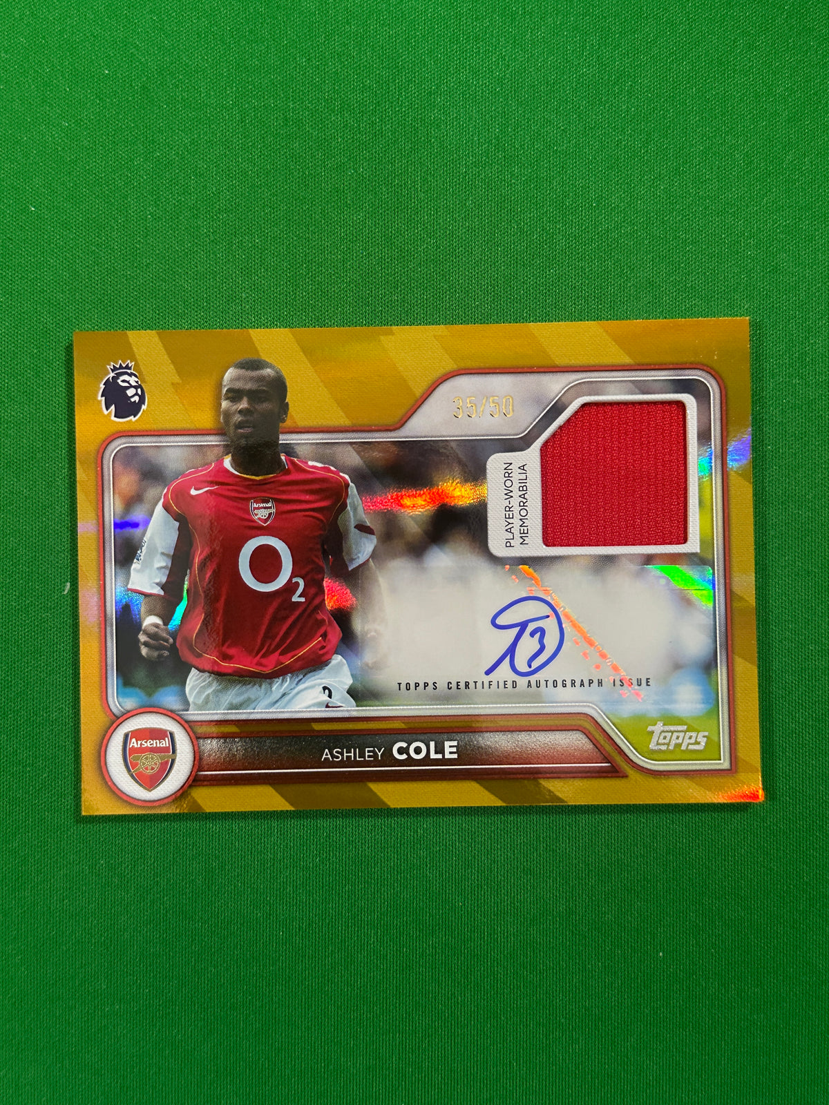 Ashley Cole Autograph Relic Gold 35/50 — front