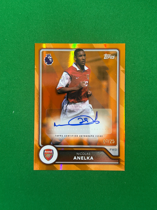 Nicolas Anelka Autograph Orange 07/25 — front