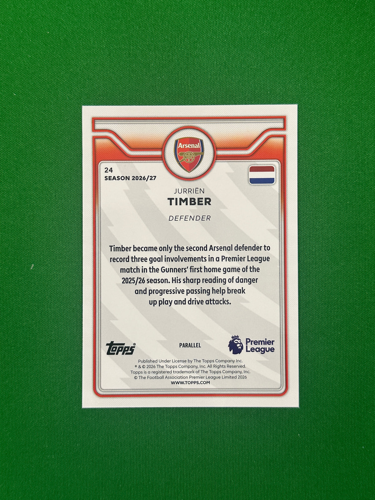 Jurriën Timber Green 11/99 — back