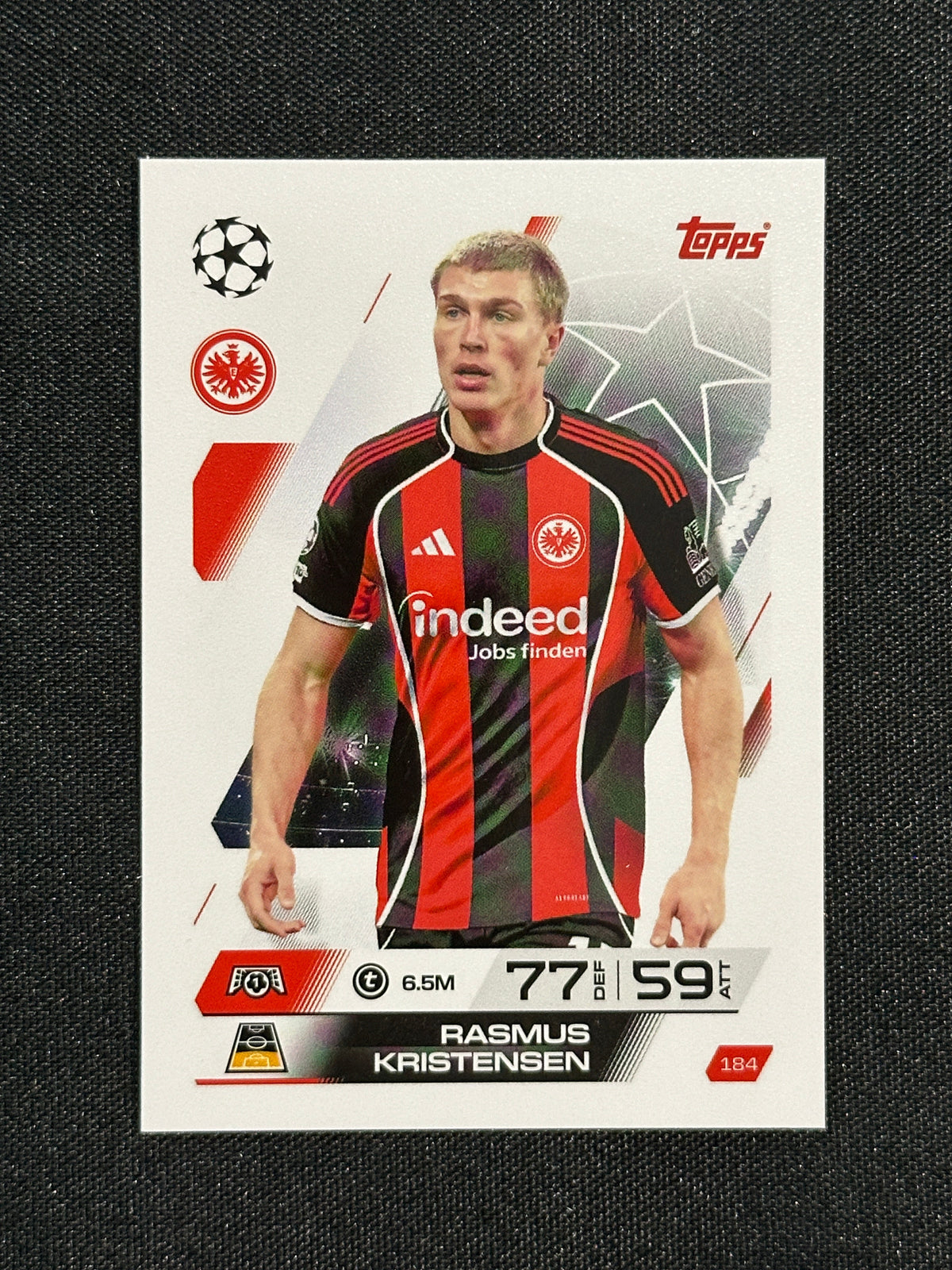 184 Rasmus Kristensen Eintracht Frankfurt Base - Topps Match Attax 2025/26