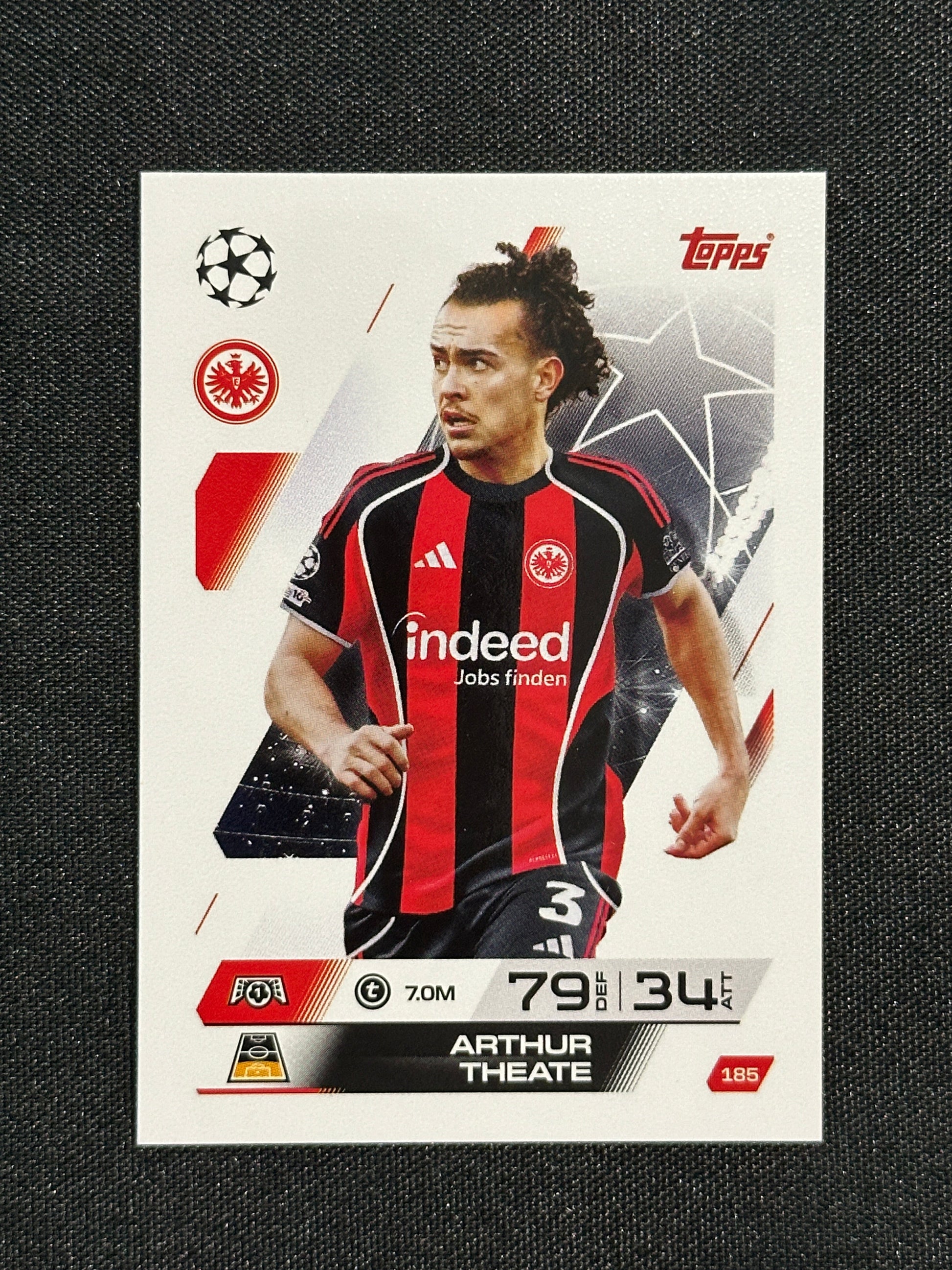 185 Arthur Theate Eintracht Frankfurt Base - Topps Match Attax 2025/26