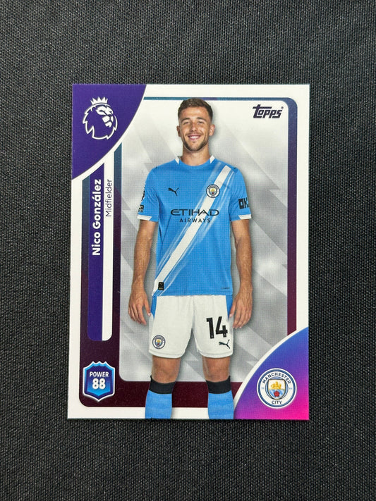 187 Nico González Manchester City Base - Topps Premier League 2026
