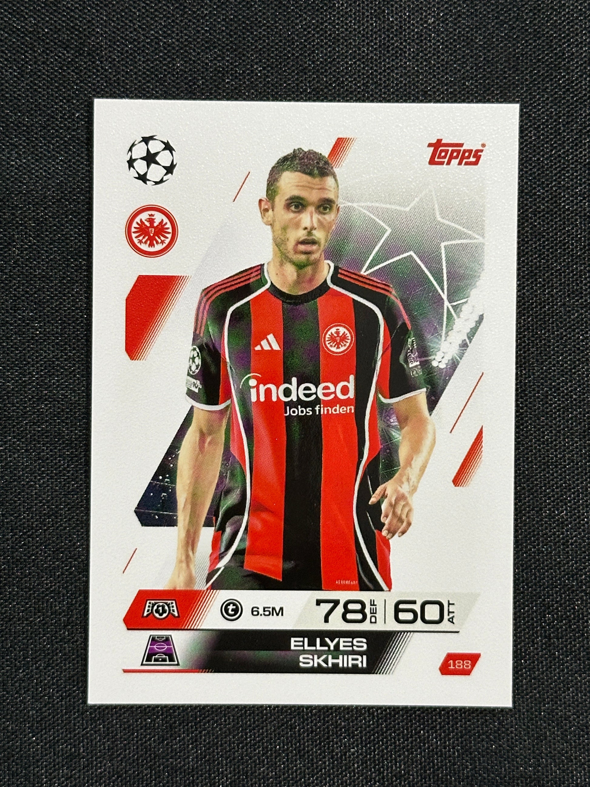 188 Ellyes Skhiri Eintracht Frankfurt Base - Topps Match Attax 2025/26