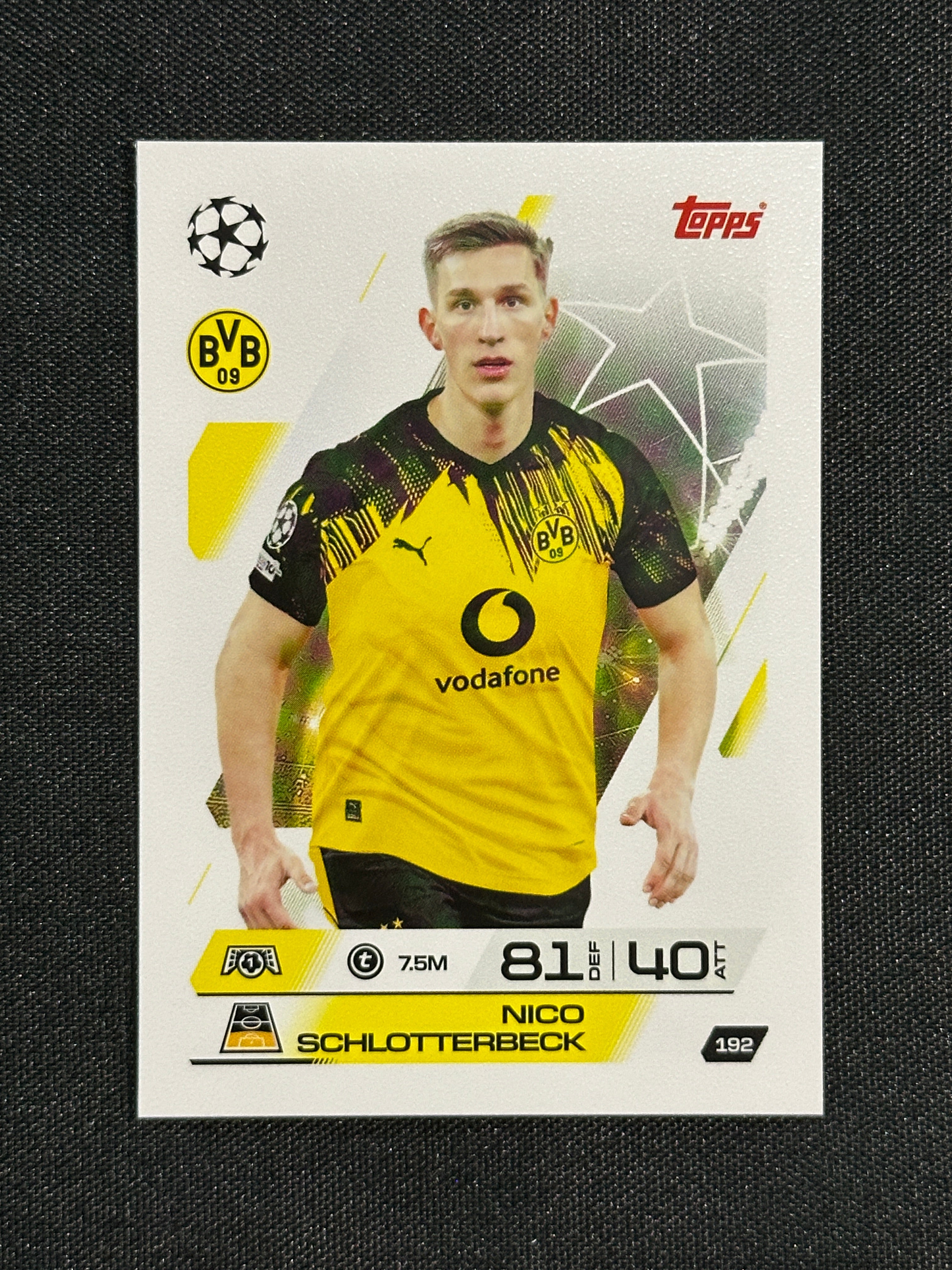 192 Nico Schlotterbeck Borussia Dortmund Base - Topps Match Attax