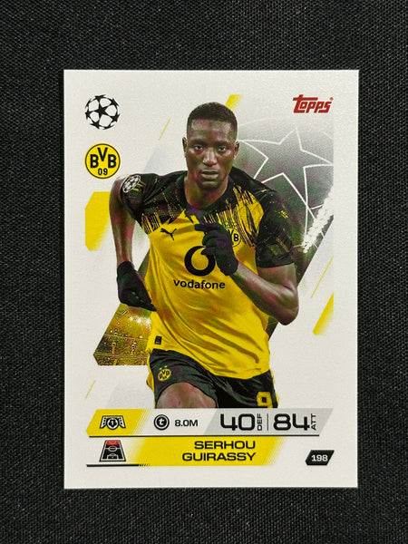 Carte Foot Topps Serhou Guirassy /99 - Borussia Dortmund - Autographiée UEFA