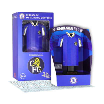 1998 retro Chelsea home shirt in display with packaging