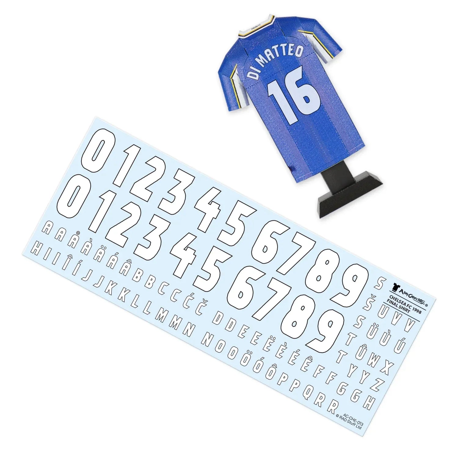 1998 Retro chelsea shirt with decal sheet