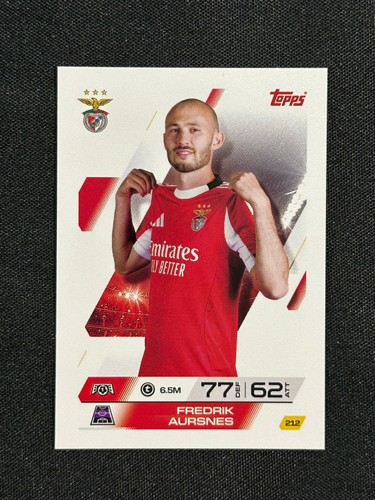 212 Fredrik Aursnes SL Benfica Base - Topps Match Attax 2025/26