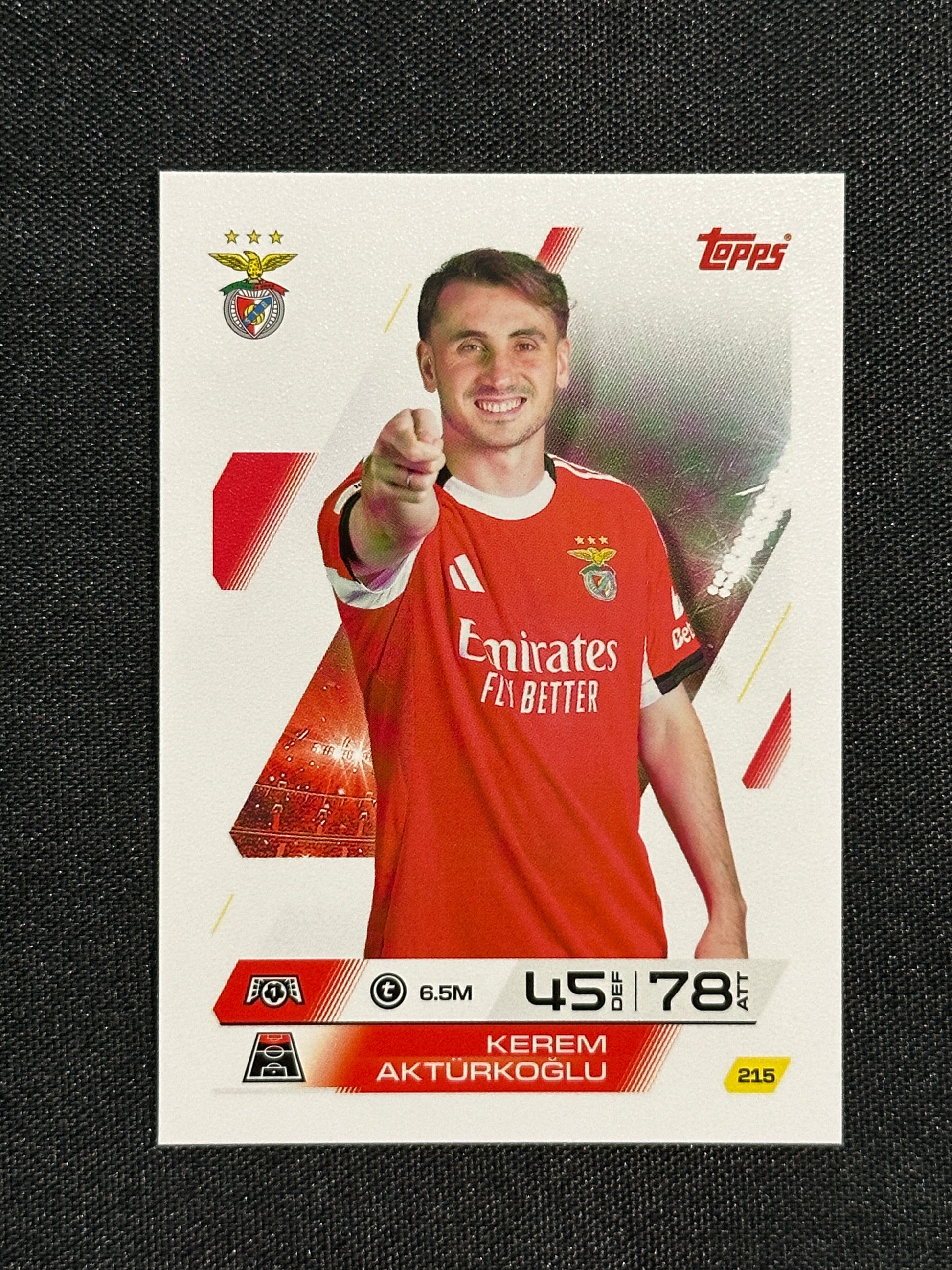 215 Kerem Aktürkoğlu SL Benfica Base - Topps Match Attax 2025/26