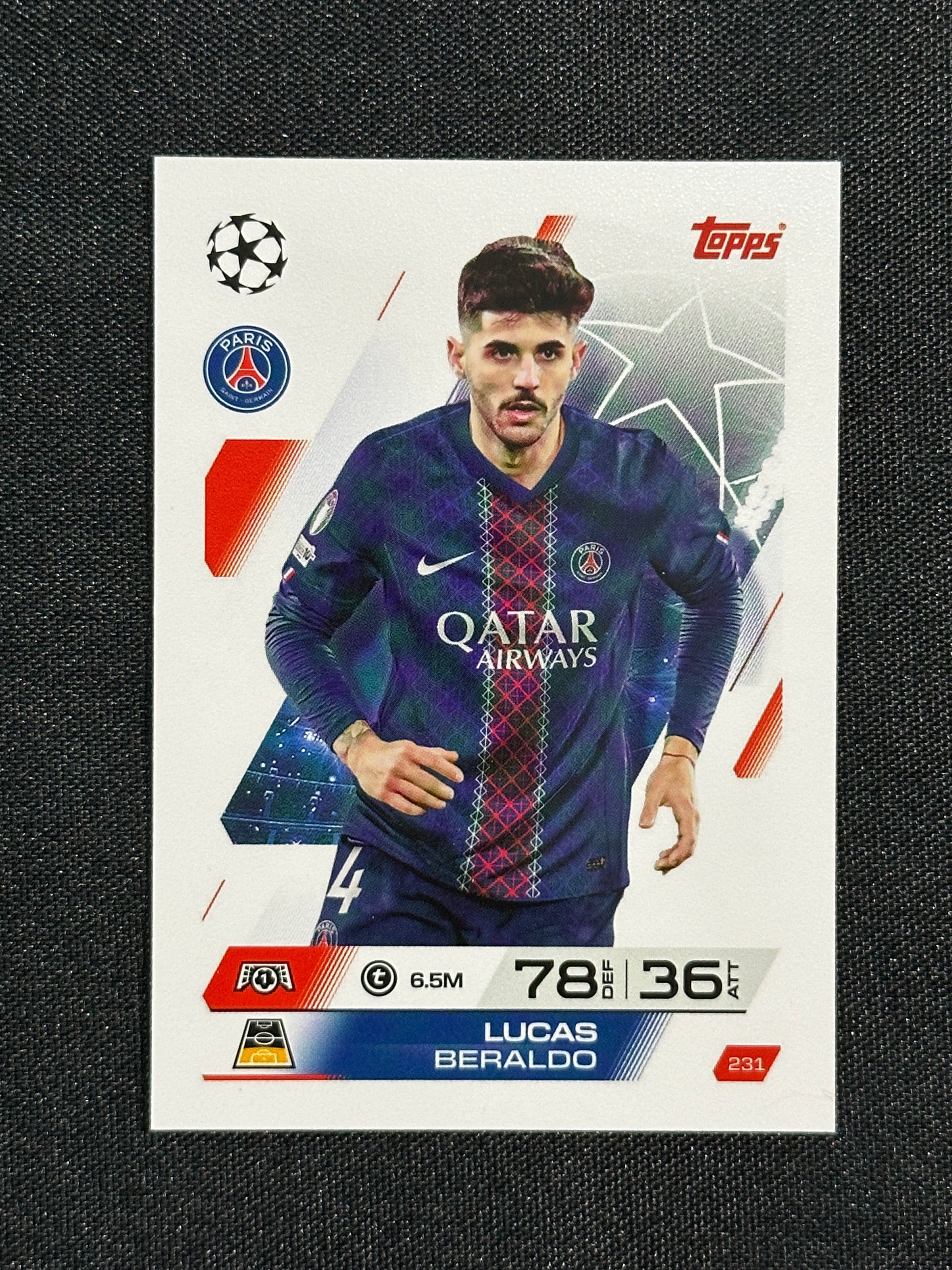 231 Lucas Beraldo PSG Base - Topps Match Attax 2025/26