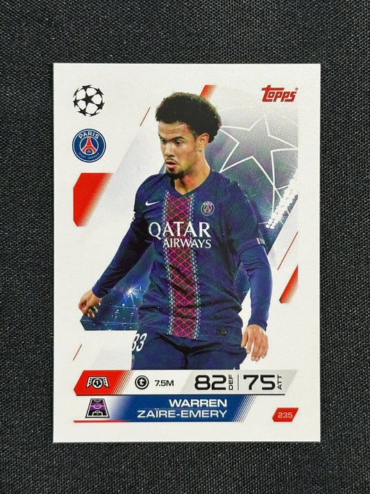 235 Warren Zaïre-Emery PSG Base - Topps Match Attax 2025/26