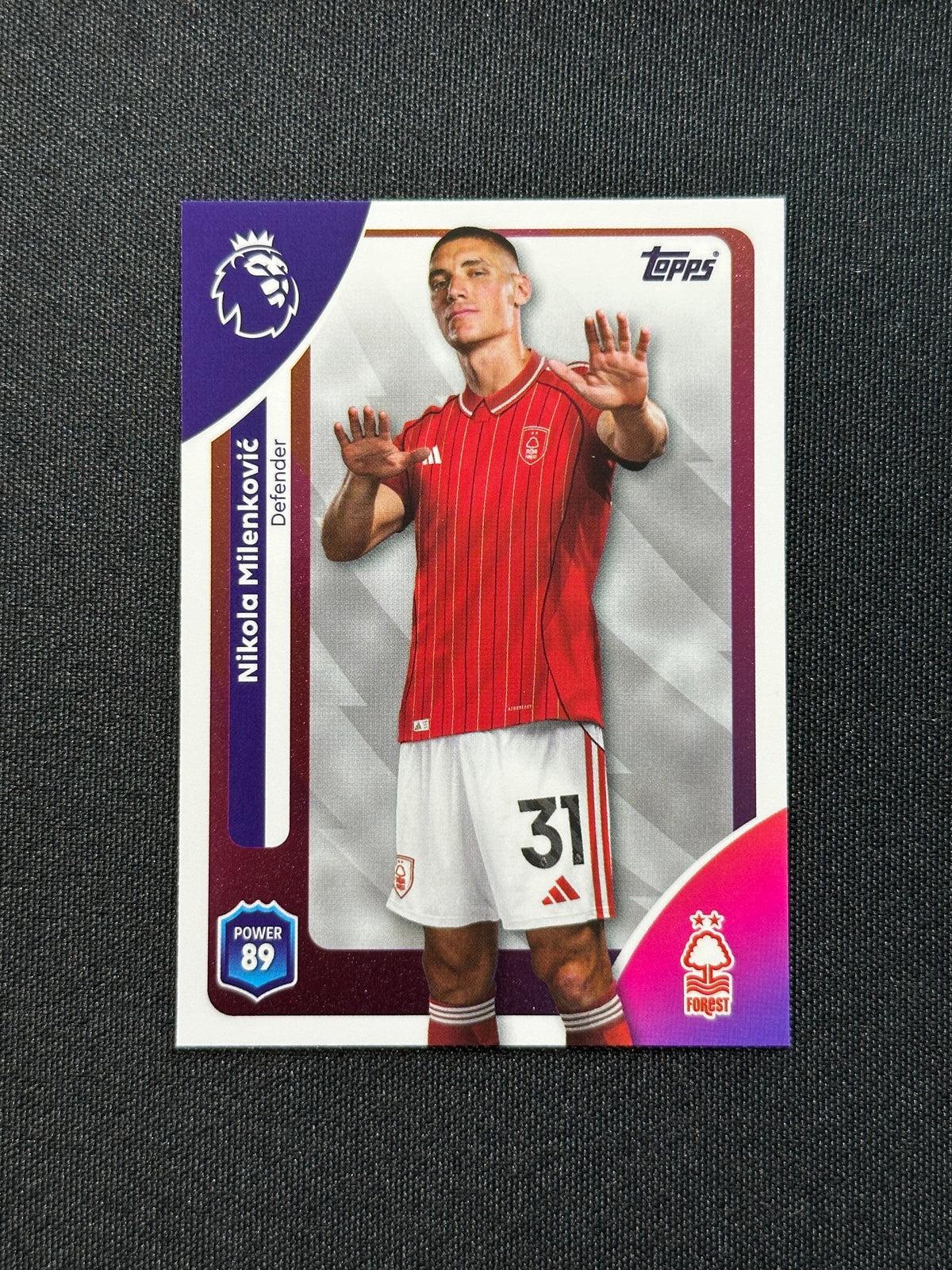 237 Nikola Milenković Nottingham Forest Base card - Topps Premier League 2026