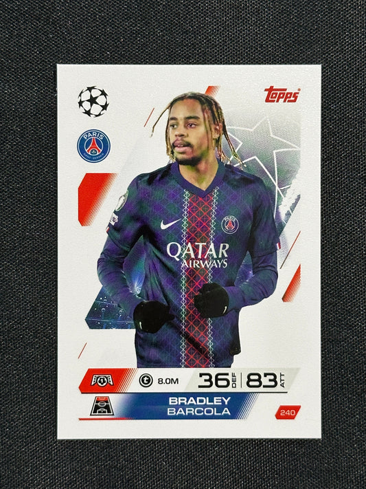 240 Bradley Barcola PSG Base - Topps Match Attax 2025/26