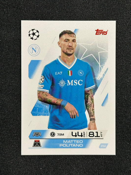 252 Matteo Politano Napoli Base - Topps Match Attax 2025/26