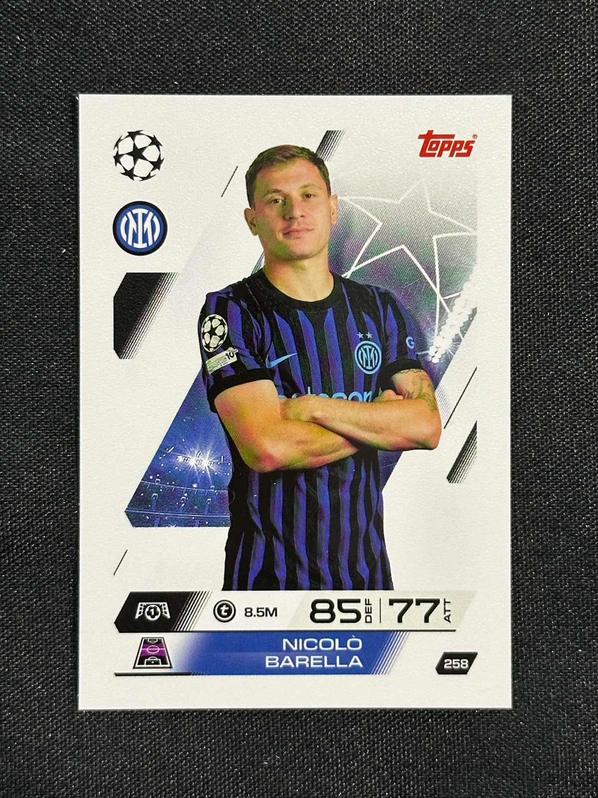 258 Nicolò Barella Inter Milan Base card - Topps Match Attax 2025/26