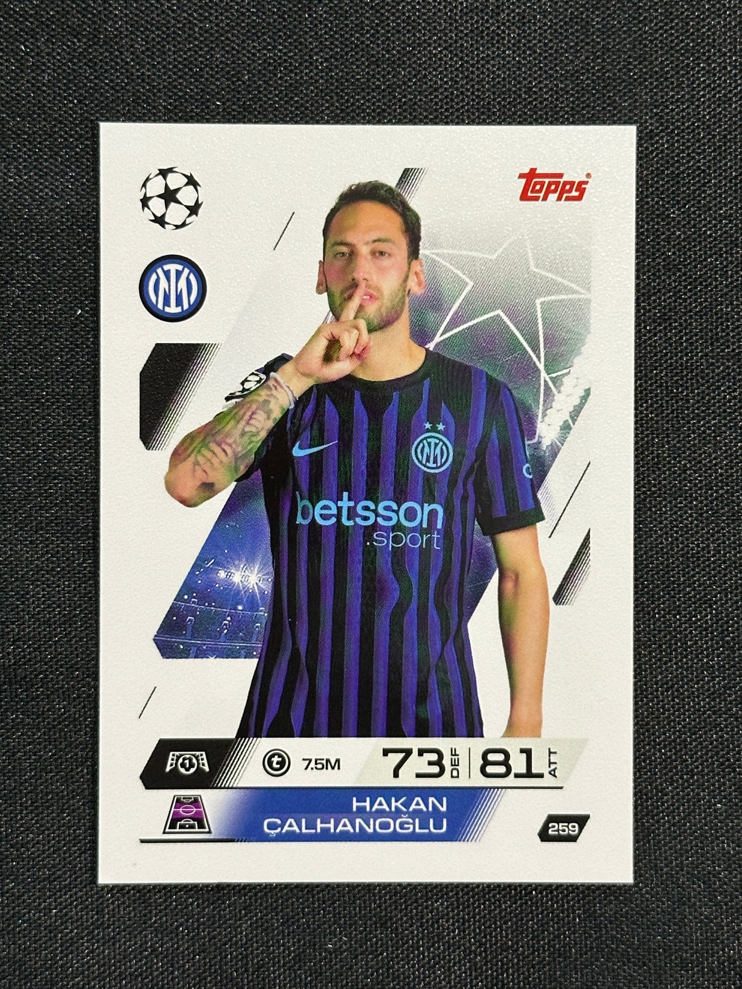 259 Hakan Çalhanoğlu Inter Milan Base - Topps Match Attax 2025/26