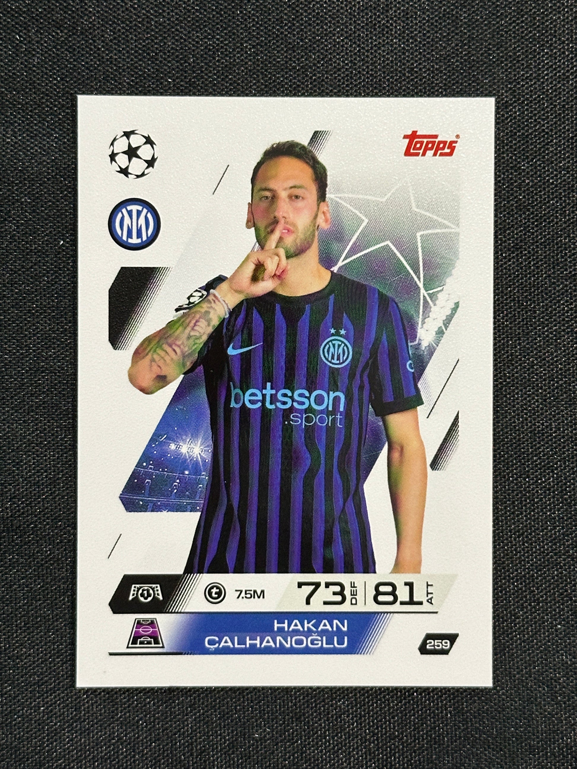 259 Hakan Çalhanoğlu Inter Milan Base - Topps Match Attax 2025/26