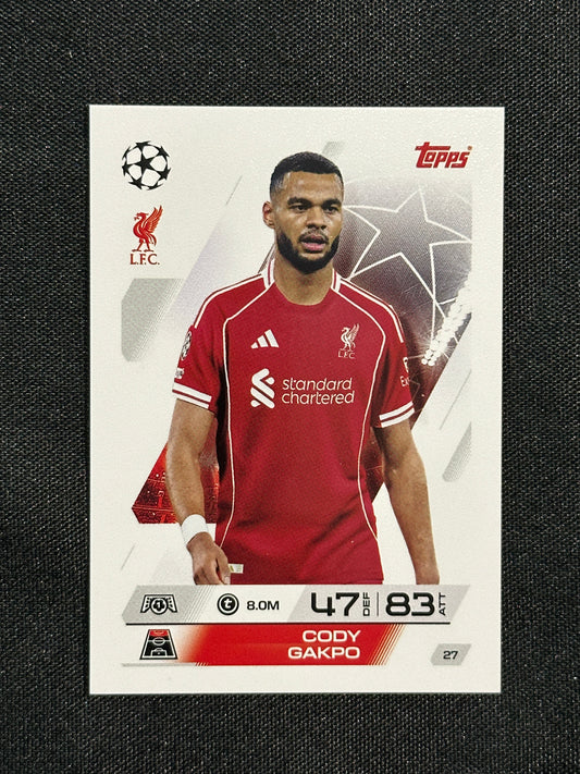 27 Cody Gakpo Liverpool Base - Topps Match Attax 2025/26