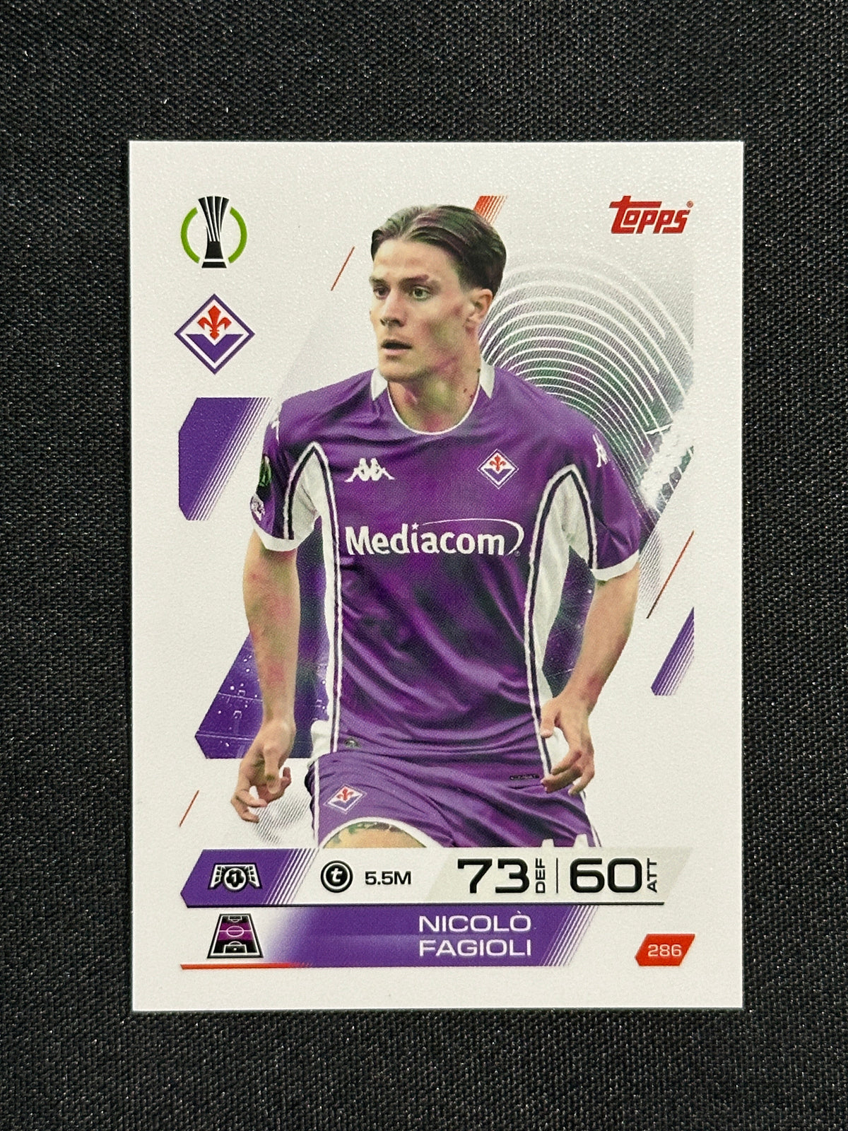 286 Nicolò Fagioli Fiorentina Base card - Topps Match Attax 2025/26