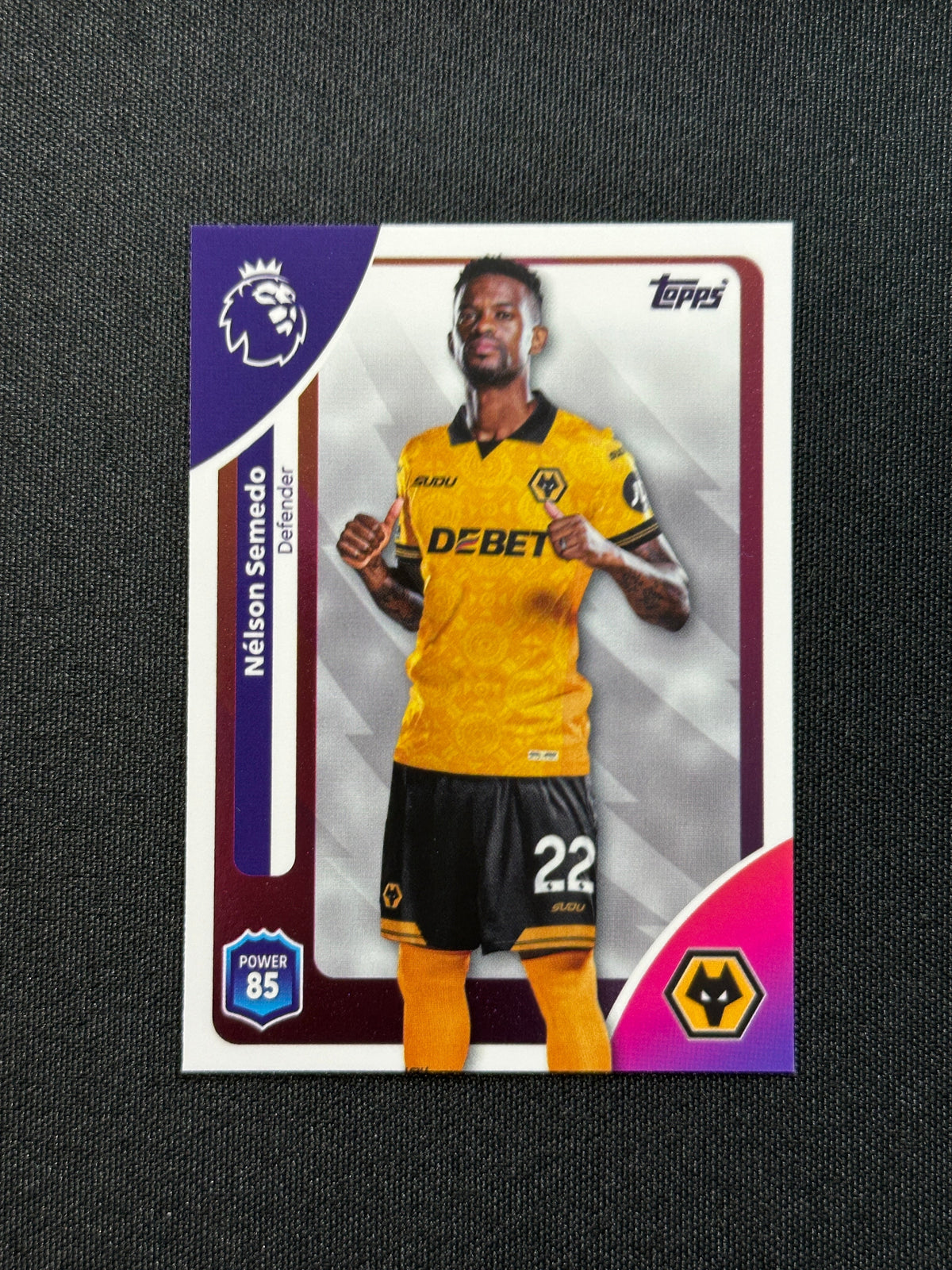 291 Nélson Semedo Wolves Üssü - Topps Premier League 2026