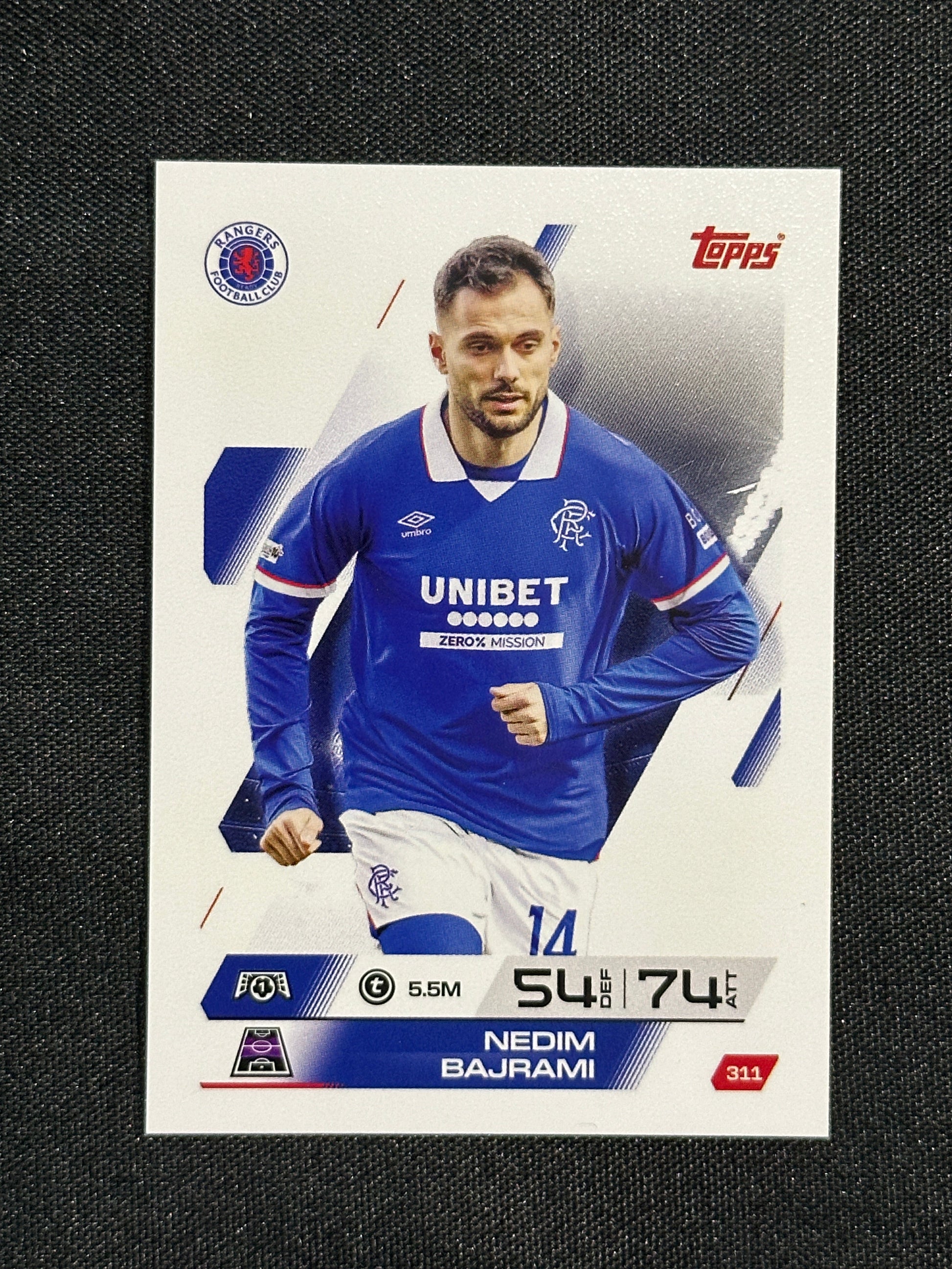 311 Nedim Bajrami Rangers Base - Topps Match Attax 2025/26
