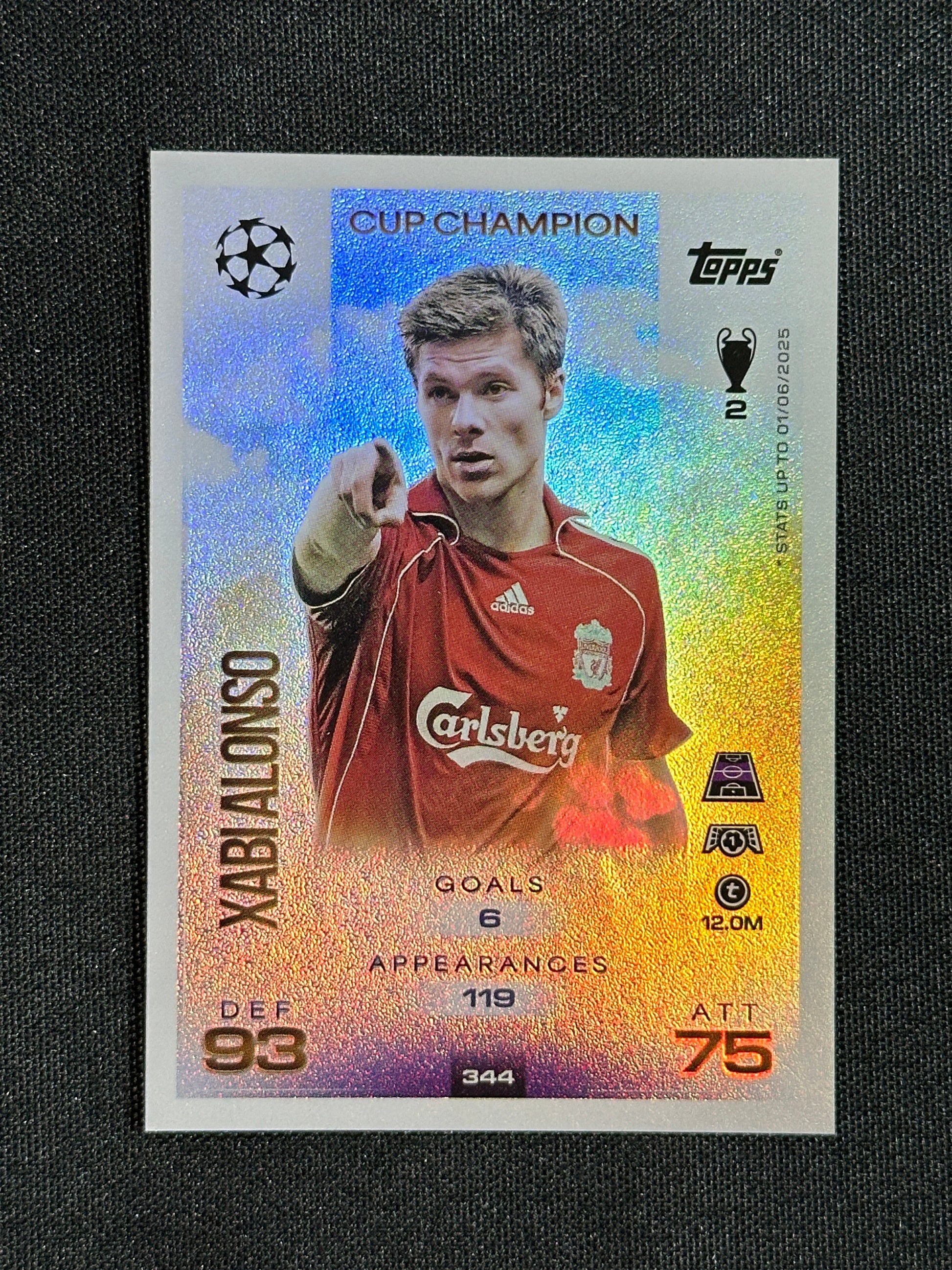 344 Xabi Alonso Liverpool Cup Champion - Topps Match Attax 2025/26