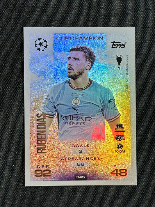 345 Rúben Dias Manchester City Cup Champion - Topps Match Attax 2025/26