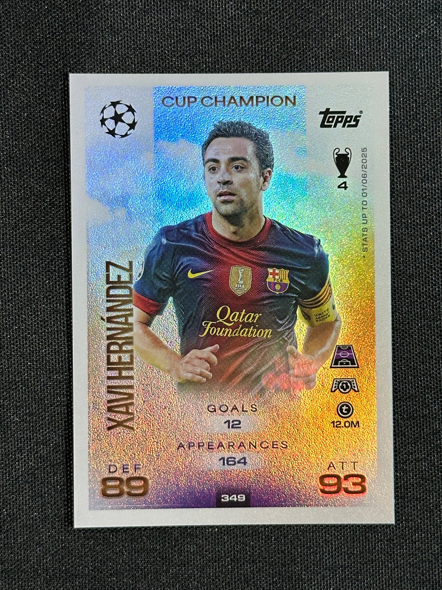 349 Xavi Hernández Barcelona Cup Champion - Topps Match Attax 2025/26