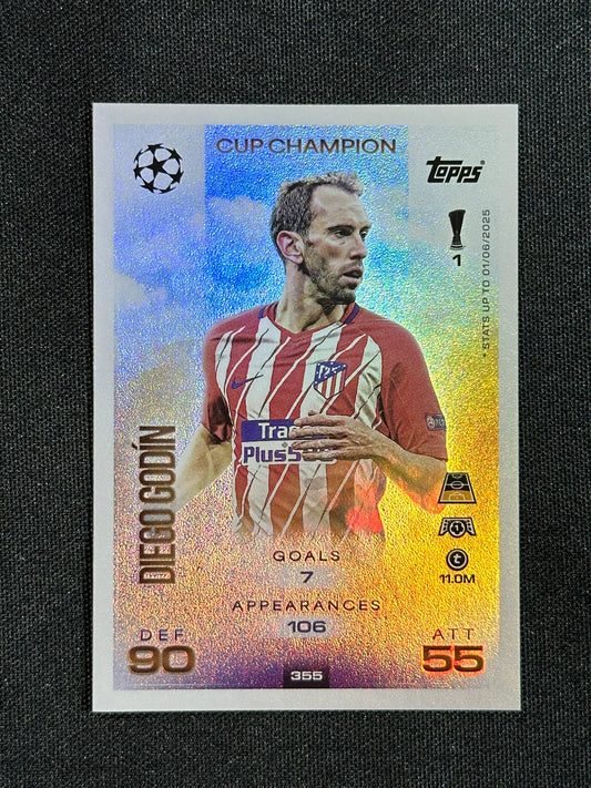 355 Diego Gódin Atletico Madrid Cup Champion - Topps Match Attax 2025/26