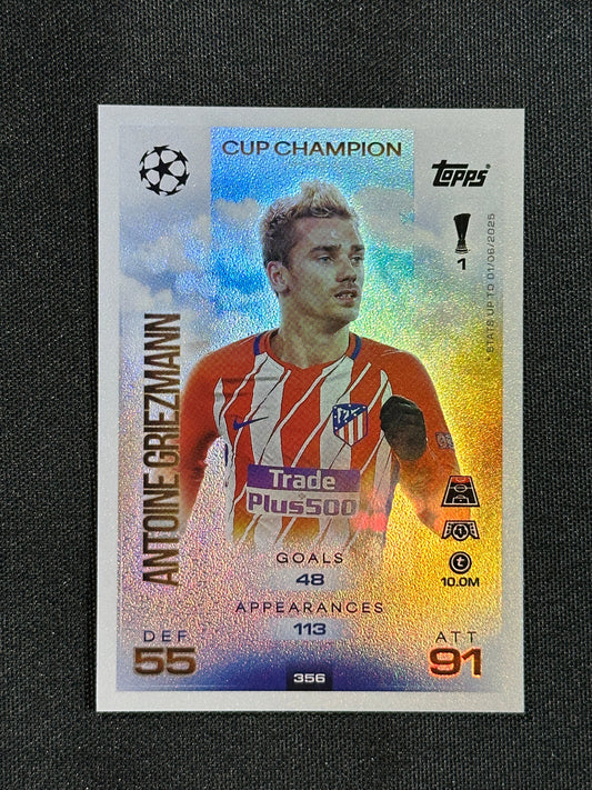 356 Antoine Griezmann Atletico Madrid Cup Champion - Topps Match Attax 2025/26