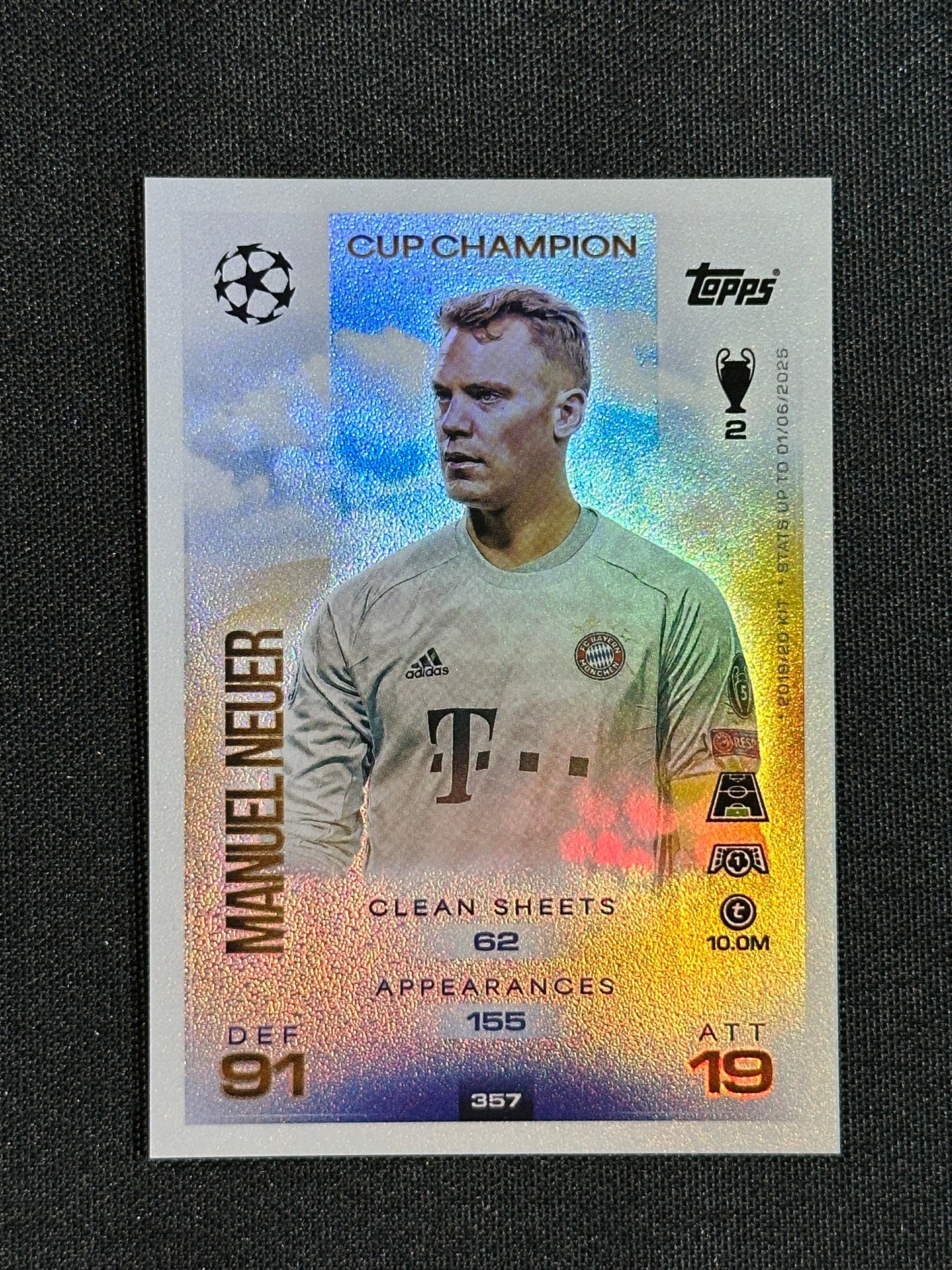 357 Manuel Neuer Bayern München Cup Champion - Topps Match Attax 2025/26