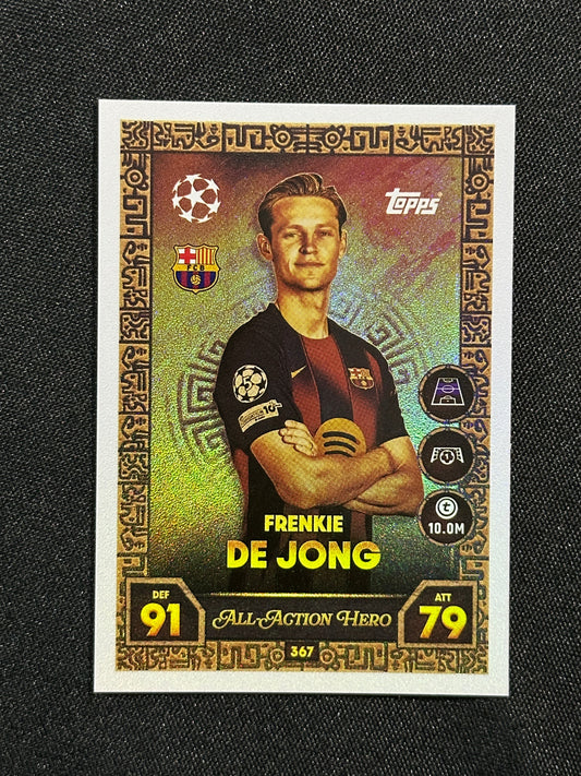 367 Frenkie de Jong Barcelona All-Action Hero - Topps Match Attax 2025/26