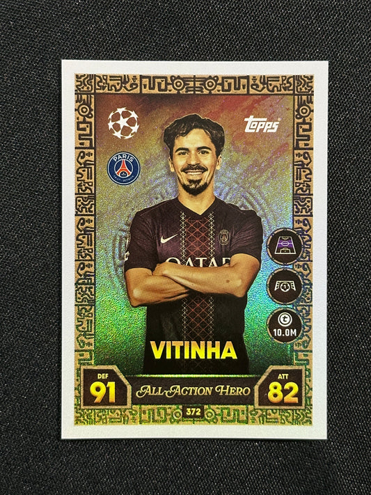 372 Vitinha PSG All-Action Hero - Topps Match Attax 2025/26