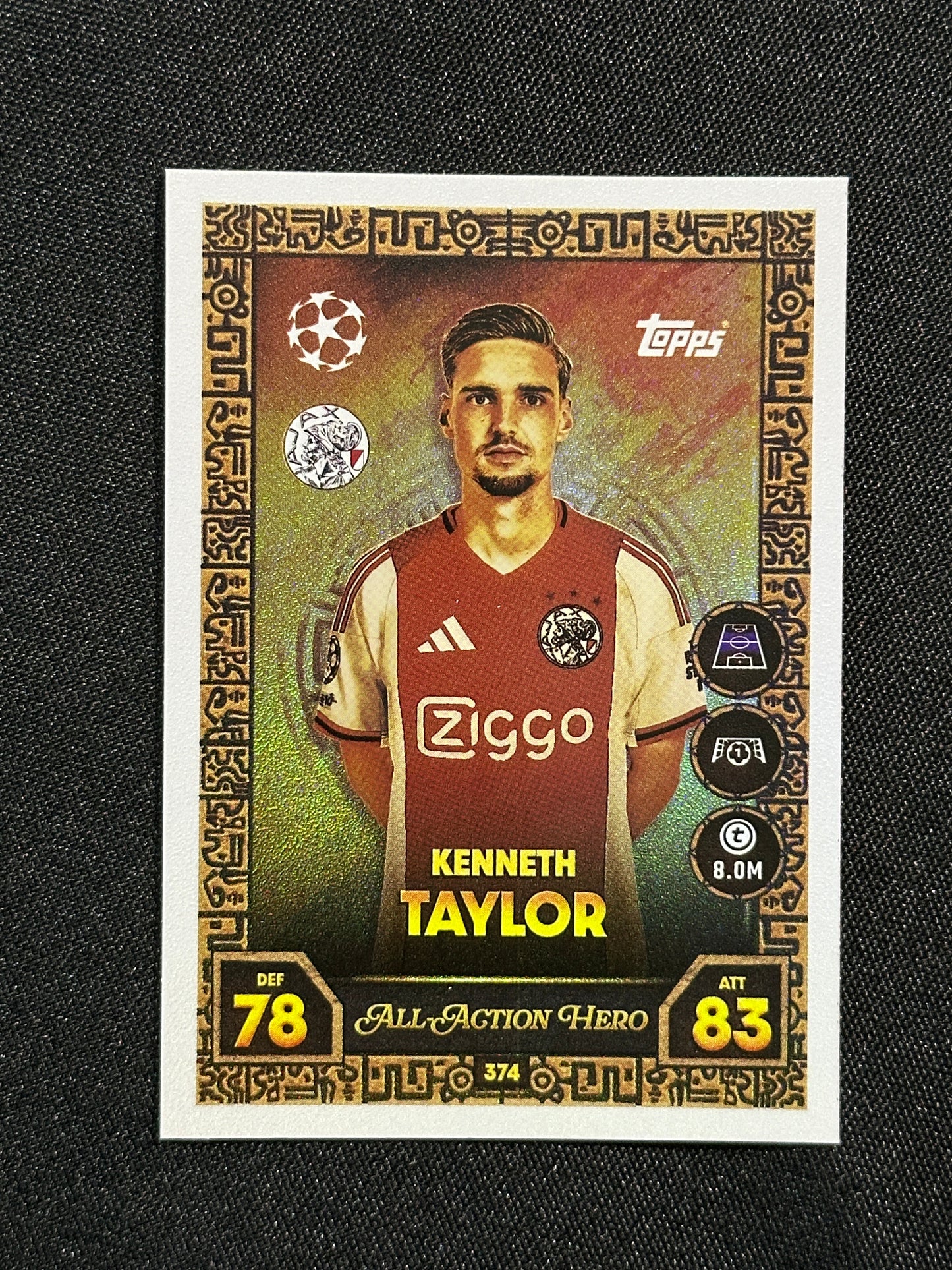 374 Kenneth Taylor AFC Ajax All-Action Hero - Topps Match Attax 2025/26