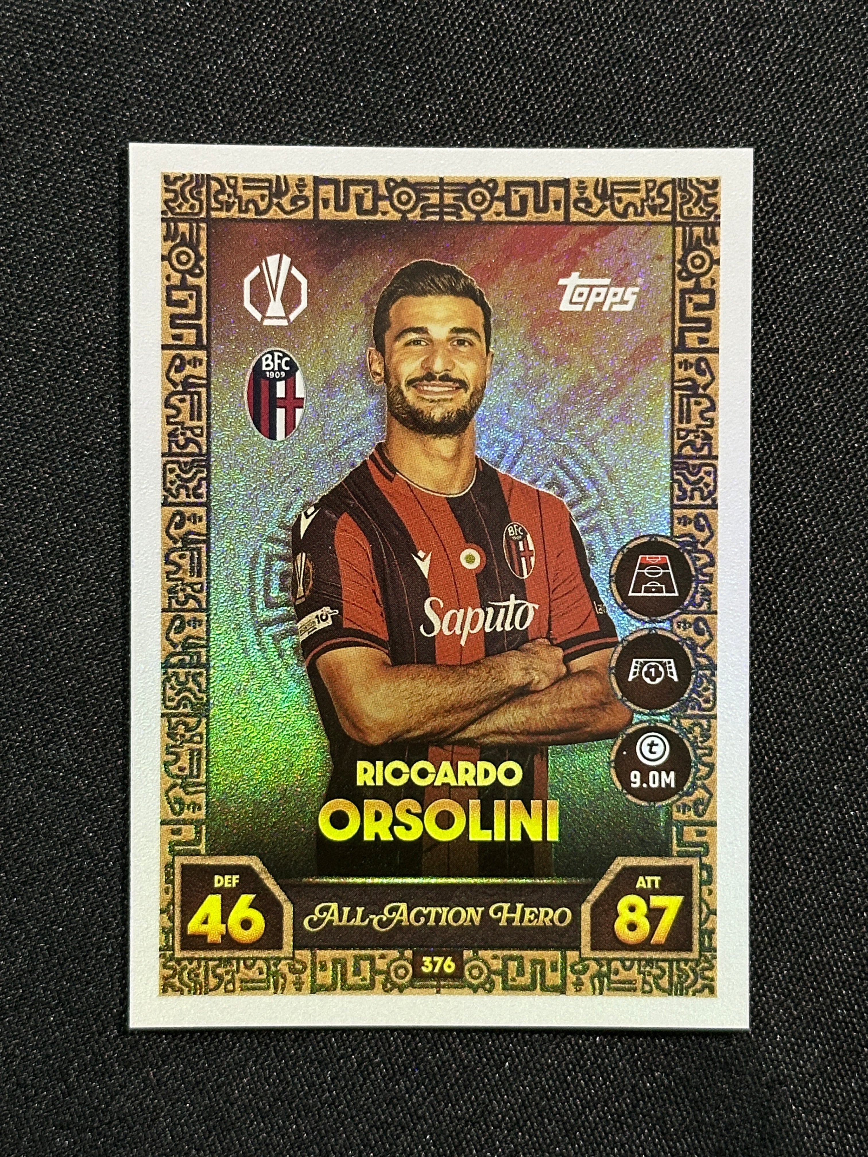 376 Riccardo Orsolini Bologna 1909 All-Action Hero - Topps Match