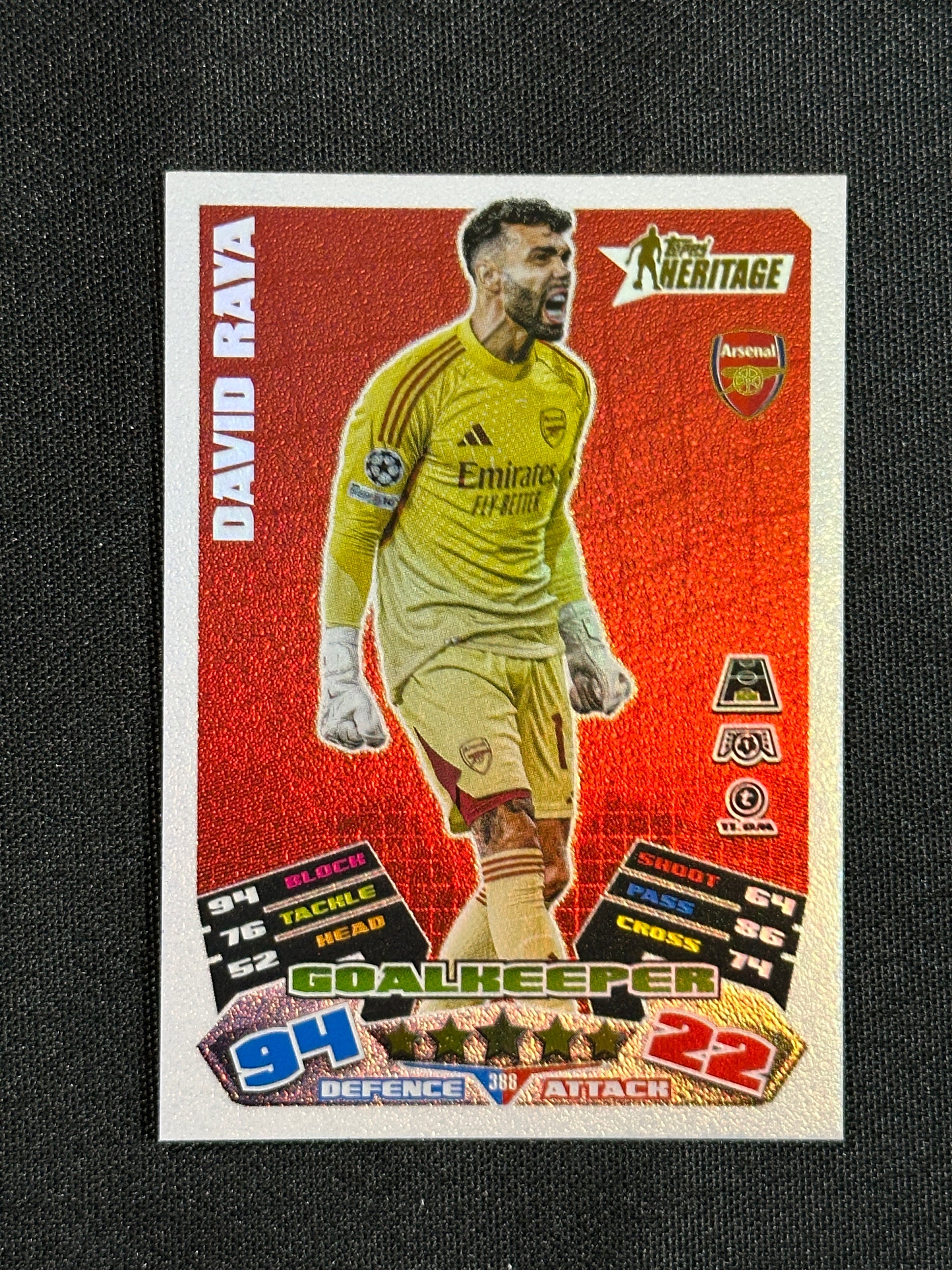 388 David Raya Arsenal Heritage - Topps Match Attax 2025/26
