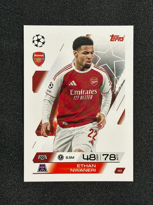 40 Ethan Nwaneri Arsenal Base - Topps Match Attax 2025/26