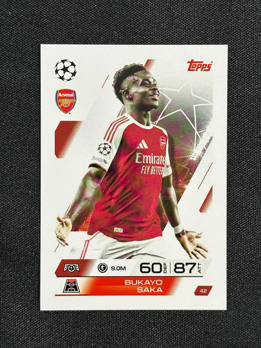 42 Bukayo Saka Arsenal Base - Topps Match Attax 2025/26
