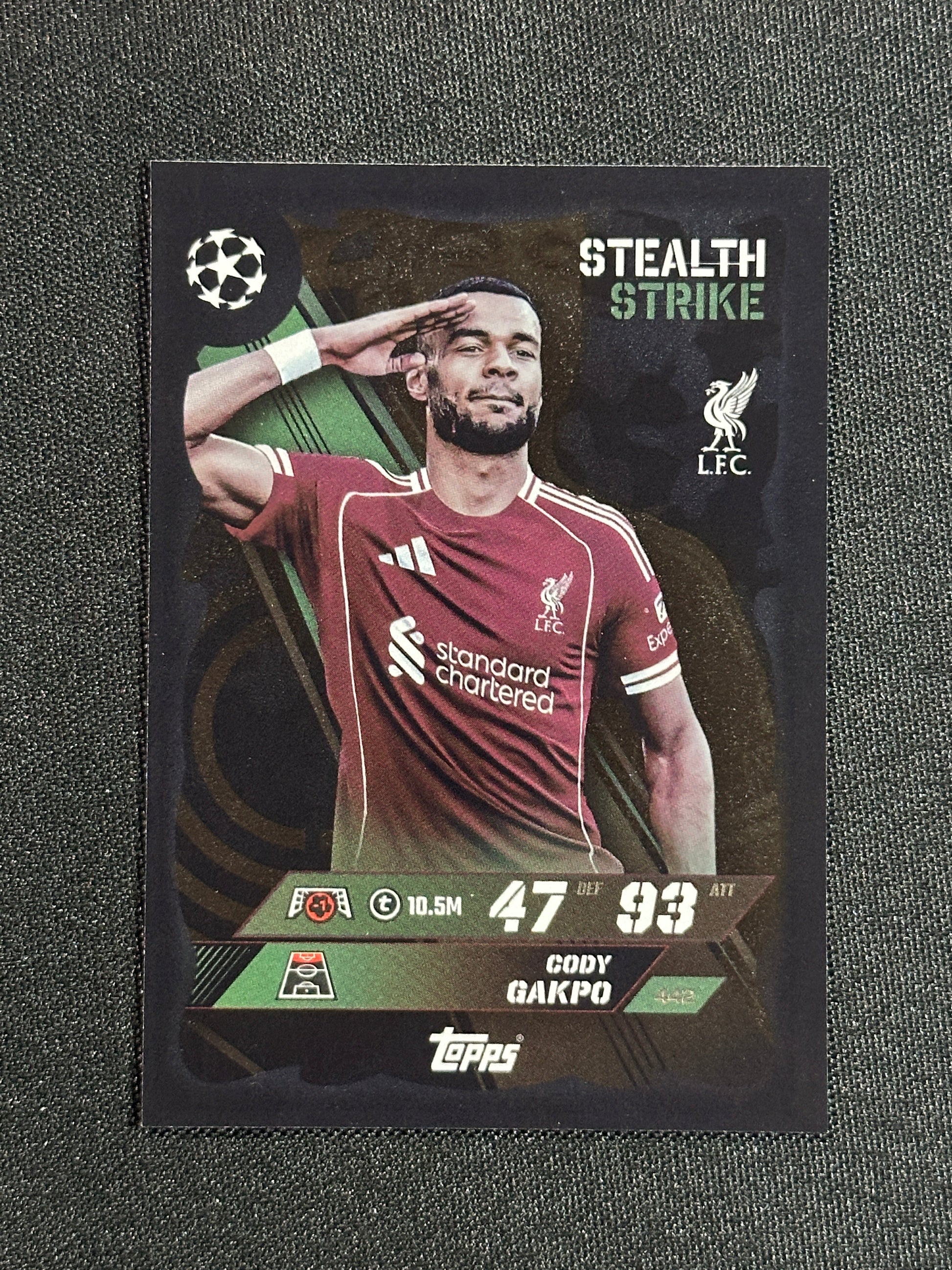 442 Cody Gakpo Liverpool Stealth Strike - Topps Match Attax 2025/26